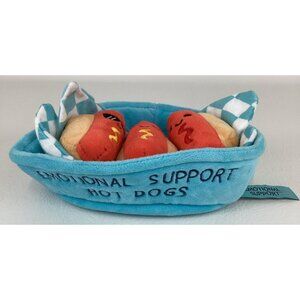 Emotional Support Hot Dogs Plush Stuffed Animal Toy Snack Basket 2024 Relatable